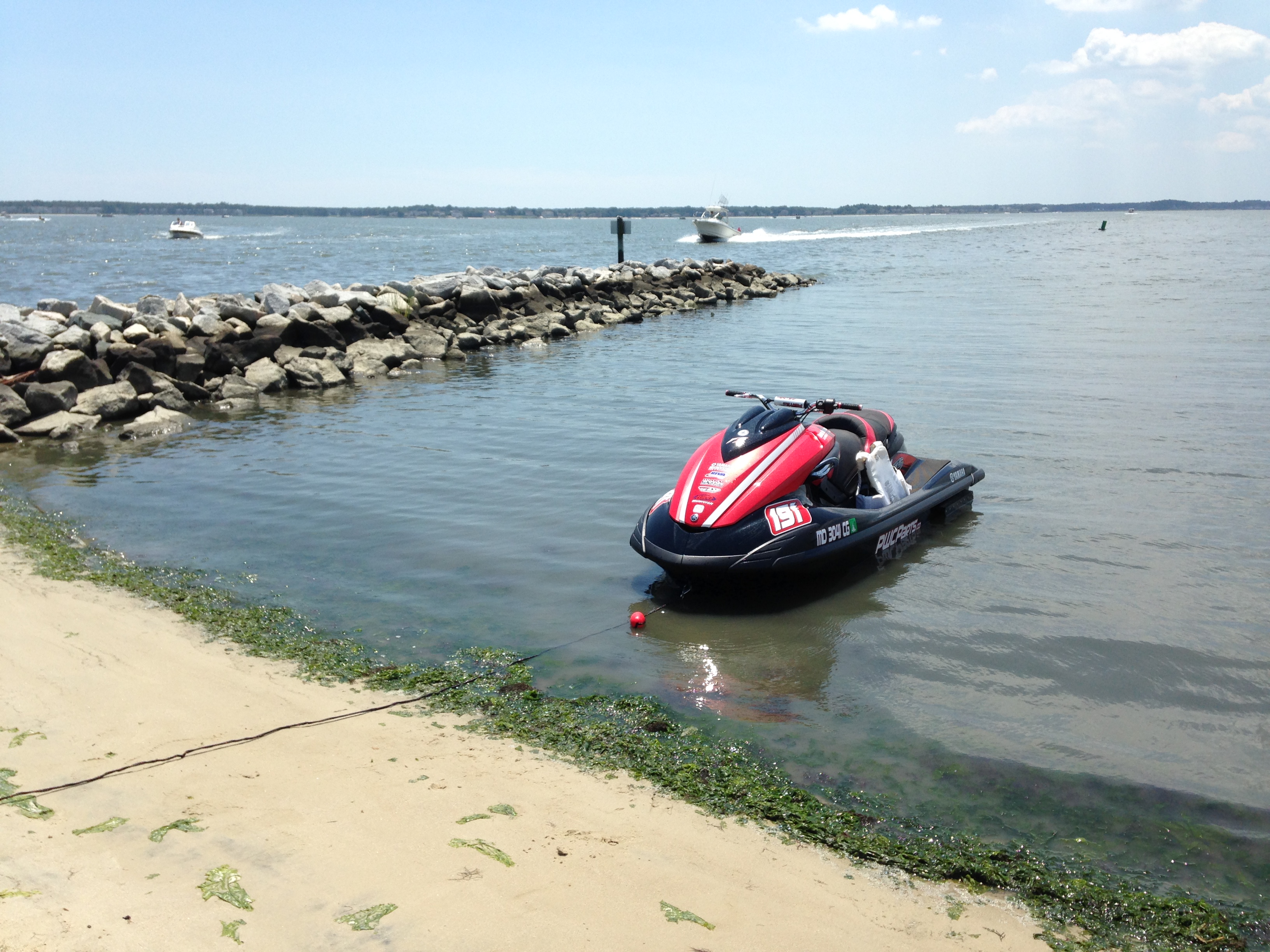 Red jet ski